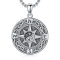 TOUPOP Sterling Silver Evil Eye Yin Yang Compass Dog Tag Pendant Necklace with Chain-0-0