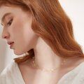 wholesale 14k Gold Dangling Ball Bead Station Chain Necklace For Women-0-2