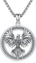 wholesale 925 Sterling Silver Round Celtic Knot Phoenix Heart Pendant Necklace for Women and Men-0-0