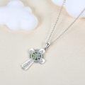 wholesale 925 Sterling Silver Abalone Celtic Cross Witch's Knot Pendant Necklace-0-2