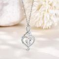 wholesale 925 Sterling Silver Heart Footprints Mommy of an Angel CZ Pendant Necklace-0-2