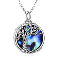 wholesale 925 Sterling Silver Labradorite Tree of Life Locket Necklace - Irish s for Women-Abalone Shell Urn Necklace