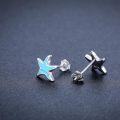 wholesale 925 Sterling Silver Turquoise Starfish Stud Earrings - Ocean Beach  for Women & Girls-0-5