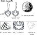 wholesale 925 Sterling Silver Heart-Shaped Elephant Dangle Drop Earrings for Women and Girls-0-4