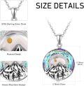 wholesale 925 Sterling Silver Round Mountain Crystal Pendant with Yellow Center and Trees Design - Christian Jewelry for Women-0-4
