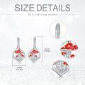 wholesale 925 Sterling Silver Red Toadstool Leverback Earring Set 3D Mushrooms Nature Inspired Jewelry for Women Girls Gift Idea-0-5
