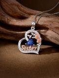 TOUPOP Sterling Silver Birthstone Heart Rose Necklace For Sister-0-1