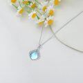 wholesale 925 Sterling Silver Pendant Necklace Black Agate Teardrop Platinum Plated Filigree Design For Women-0-28