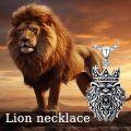 wholesale 925 Sterling Silver Lion King Crown Pendant Necklace Mens s 24 Chain-0-1