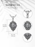wholesale 925 Sterling Silver Lion Head Pendant Necklace for Men Women  45cm Chain Length-0-1