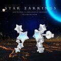wholesale 925 Sterling Silver Blue Opal Moonstone Abalone Star Stud Earrings with Cubic Zirconia Tails Hypoallergenic Jewelry for Women Girls Gift-0-5