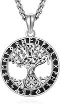 wholesale 925 Sterling Silver  Viking Tree of Life Pendant Necklace-0-0