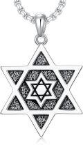 wholesale Star Of David For Men Women 925 Sterling Silver Jewish Ster Necklace Israel Pendant Necklace Gift For Fathers Day Christmas -0-0
