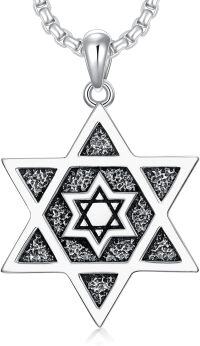 wholesale 925 Sterling Silver Star of David Pendant Necklace  - Jewish s for Men & Women-B Star of David Necklace