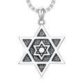 TOUPOP 925 Sterling Silver Jewish Star Of David Necklace Pendant Gift-0-0