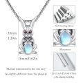 wholesale 925 Sterling Silver Rabbit Pendant Necklace Wholesale With Rainbow Moonstone Eyes-0-4
