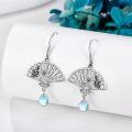 wholesale 925 Sterling Silver Fan-shaped Floral Drop Earrings with Moonstone and Cubic Zirconia-0-1