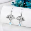 wholesale 925 Sterling Silver Fan-shaped Floral Drop Earrings with Moonstone and Cubic Zirconia-0-1