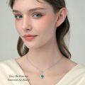 wholesale TOUPOP May Birthstone Necklace For Women Emerald Necklace Pendant 928 Sterling Silver Infinity Love Moon Jewelry Birthday Christmas Gifts For Women Mom Wife Girlfriend -0-1