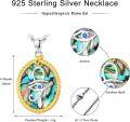 wholesale 925 Sterling Silver Abalone Shell Eye Of Horus Ankhs Pendant Necklace Ancient Egypt s for Women Men-0-1