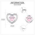 wholesale 925 Sterling Silver Heart Pendant with Pink Enamel Dog Paw Print Necklace Gifts for Women-0-4