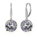 TOUPOP Sterling Silver Crystal Jack Skellington Nightmare Before Christmas Drop Earrings-0-0