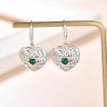 wholesale 925 Sterling Silver Birthstone Heart Earrings Leverback Dangle Hoop Hypoallergenic-0-1