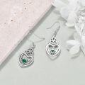 wholesale 925 Sterling Silver Emerald Heart Celtic Knot Claddagh Sun Moon Star Drop Earrings-0-3
