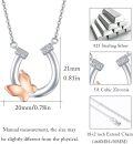 wholesale 925 Sterling Silver Horseshoe & Rose Gold Butterfly Pendant Necklace for Women Gifts for Her Valentines Day Jewelry-0-5