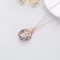 TOUPOP Sterling Silver Crystal Tree Of Life Urn Necklace For Ashes Memorial Keepsake-0-2