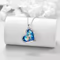 TOUPOP Silver Crystal Ballerina Heart Pendant Necklace-0-1