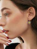 wholesale 925 Sterling Silver Heart-Shaped Softball Drop Earrings for Women Sportswear Accessories-0-4