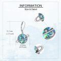 wholesale 925 Sterling Silver Abalone Shell Saturn Planet Leverback Drop Earrings-0-3