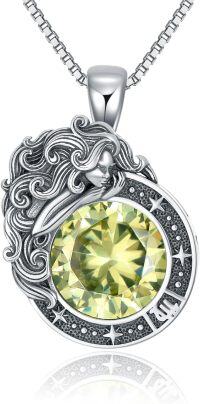 wholesale Metal Stone Zodiac Necklace Constellation Pendant Horoscope Gift for Women-Virgo(August)