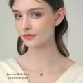 TOUPOP Sterling Silver Garnet Infinity Love Moon Pendant Necklace-0-1