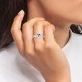 wholesale 925 Sterling Silver Aquamarine Opal Heart Round Vine Leaf Open Promise Ring for Women-0-2