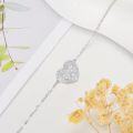 wholesale 10K Gold Chain with Diamond Cutout Heart Pendant Ankle Anklet for Women-0-1