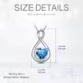 TOUPOP Sterling Silver Topaz Infinity Love Moon Pendant Necklace-0-5