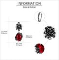 wholesale 925 Sterling Silver Red Crystal Gothic Rose Drop Earrings for Women-0-4