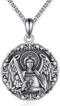 wholesale 925 Sterling Silver Angel with Sword & Cross Pendant Necklace  - Mens Womens Boys Girls Jewelry (Chain: 45 cm)-0-0