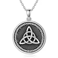 TOUPOP Sterling Silver Trinity Knot Pendant Necklace Irish Jewelry Gifts For Women-undefined