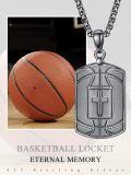 wholesale 925 Sterling Silver Basketball Cross Photo Locket Necklace for Men's Gifts -0-5