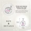 wholesale 925 Sterling Silver Cute Bear Pendant Necklace With Pink Scarf And Heart Charm-0-3