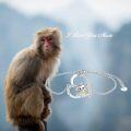 wholesale 925 Sterling Silver Heart-Shaped Monkey Charm Bracelet for Women - Cute Animal -0-1