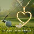 wholesale 14K Gold Solid Heart Soccer Golf Pendant Necklace for Women Gifts for Mom-0-1