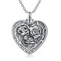 wholesale 925 Sterling Silver Heart Photo Locket Necklace Wholesale With Rose Design-0-6