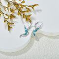 wholesale 925 Sterling Silver & Turquoise Butterfly Wing Drop Earrings with Leverback Closure - Gifts for Her-0-3