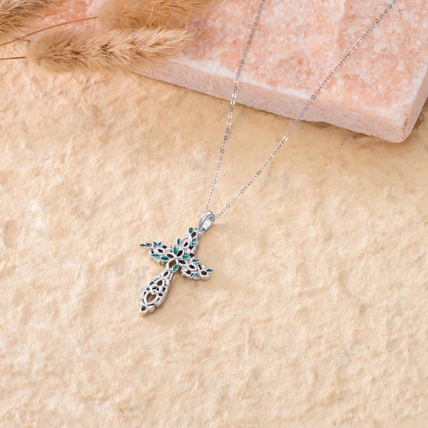 Sterling Silver Celtic Knot Cross Pendant Irish Viking Jewelry Gift for Men Women-0-4