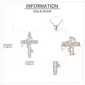wholesale 925 Sterling Silver and Rose Gold Plated Celtic Knot Cross with Cubic Zirconia Accent Pendant Necklace for Women-0-3