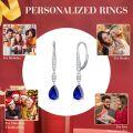 wholesale 925 Sterling Silver Blue Austrian Crystal Pear Drop Leverback Earrings for Women's Gifts-0-22